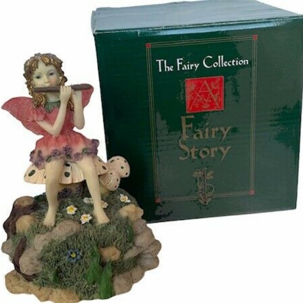 Fairy Figurine Fairies Pixie Dezine Music Box vtg